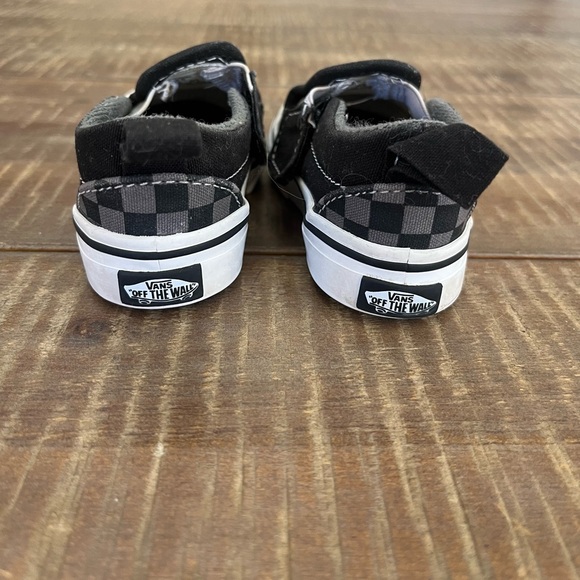 Vans baby slip-on V Velcro strap Checkerboard black/pewter Baby Size 4.5 - Picture 5 of 10